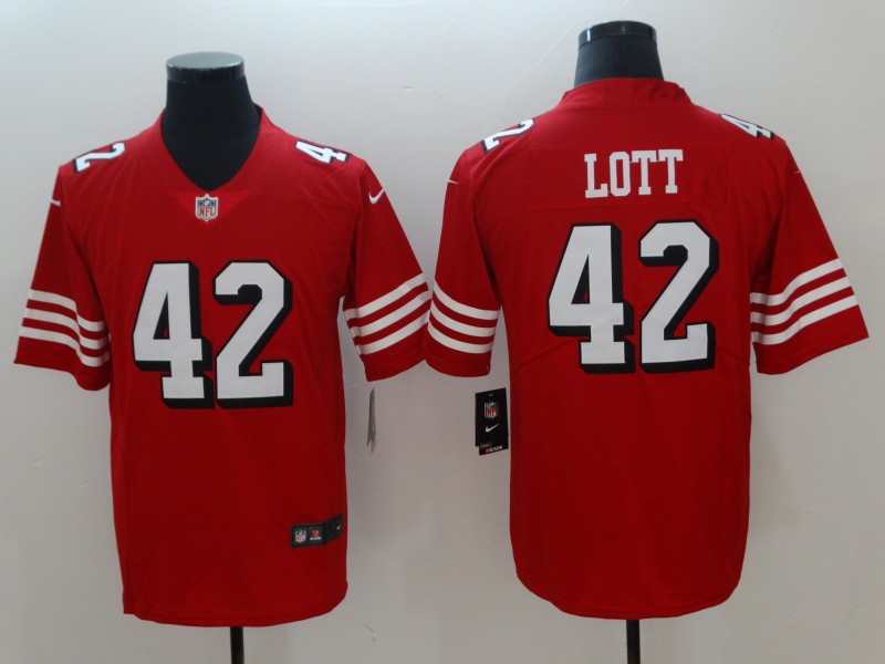 Men's San Francisco 49ers Ronnie Lott #42 Red Jersey